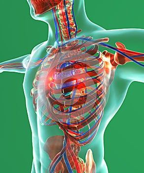 Heart and chest, surgery, human body, circulatory system, man