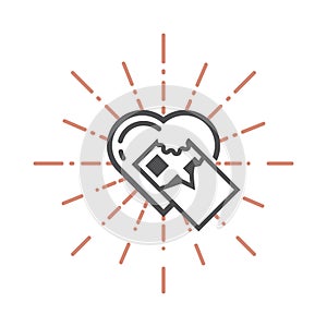 A heart and a chocolate bar.. Vector illustration decorative background design