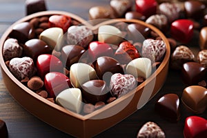 Heart chocolates forming a puzzle reflecting the beauty of love, valentine, dating and love proposal image