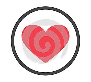 Heart in circle icon