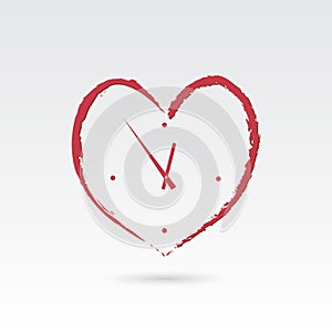 Heart Clock Icon Illustration