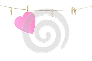 Heart on a clothes line