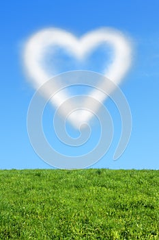 Heart-cloud on blue sky