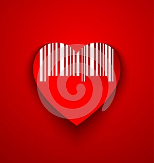 Heart with code bar