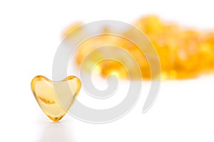 Heart color pills of fish oil