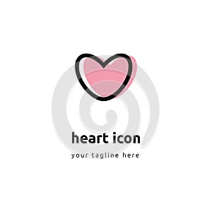 Heart Colorfull Icon Vector. Perfect Love symbol. Valentine's Day sign, emblem isolated on white background, Flat style