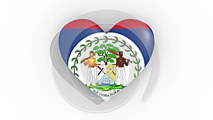 Heart in colors flag of Belize pulses, loop