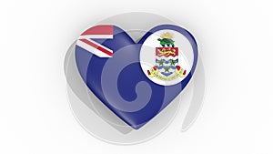 Heart in colors flag of Cayman Islands pulses loop