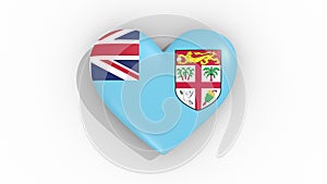 Heart in colors flag of Fiji pulses, loop