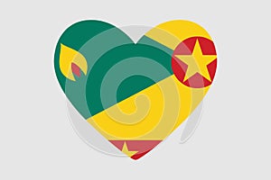 Heart of the colors of the flag of Grenada, .