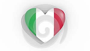 Heart in colors flag of Italy pulses, loop