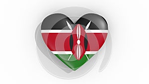 Heart in colors flag of Kenya pulses, loop