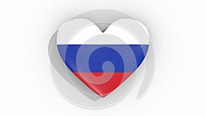 Heart in colors flag of Russia pulses, loop
