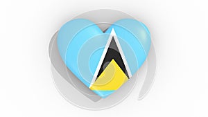 Heart in colors flag of Saint Lucia pulses, loop