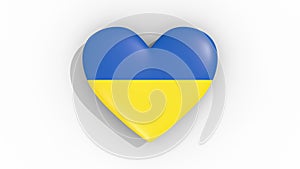 Heart in colors flag of Ukraine pulses, loop