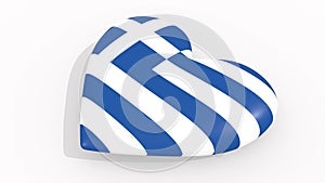 Heart in colors and symbols of Greece, loop