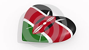 Heart in colors and symbols of Kenya, loop