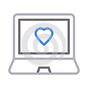 Heart colour line vector  icon