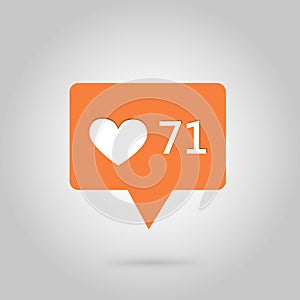 Heart and comment button icon, great for your