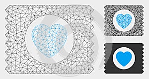 Heart Condom Pack Vector Mesh 2D Model and Triangle Mosaic Icon