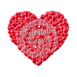 A heart consisting of multiple red hearts on a white background. The vector symbol of St.Valentines Day