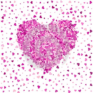 Heart created from many heart - valentine`s day background.