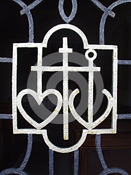 Heart, cross and anchor