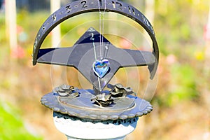 Heart crystal glass refract sunlight - sunlight clock background