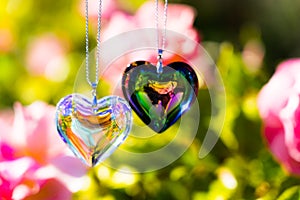 Heart crystal glass refract sunlight - sunlight clock backgroundheart crystal glass refract sunlight - rose garden background