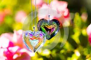 Heart crystal glass refract sunlight - sunlight clock backgroundheart crystal glass refract sunlight - rose garden background