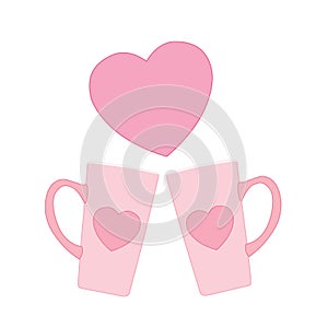 Heart cup Pink counterpart and love