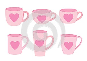 Heart cup Pink counterpart and love