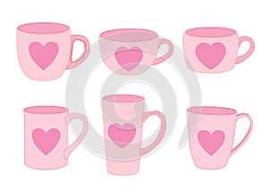 Heart cup Pink counterpart and love photo