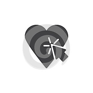 Heart and cursor click vector icon photo