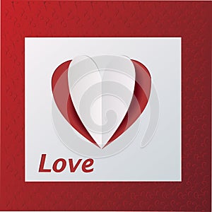 Heart cut out of paper