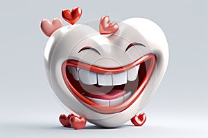 Heart. Cute cartoon healthy human anatomy internal organ character set with brain lung intestine heart kidney liver and