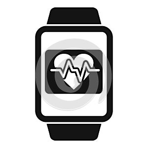 Heart data track icon simple vector. System sport data