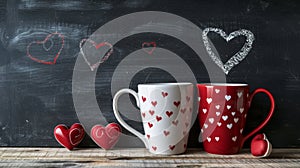 The Heart-decorated Mugs.AI generated image