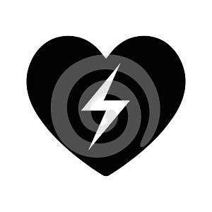 Heart defibrillator simple vector icon