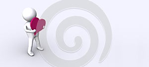 Heart delivery mascot