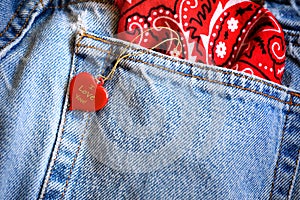 Heart and denim jeans