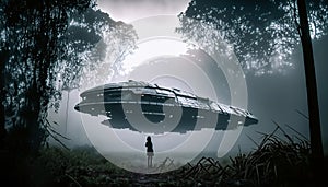 In The Heart of a Dense forest there is a Spaceship Abandoned photo