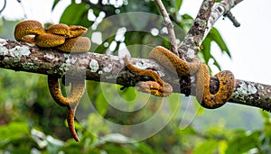 Exotic Amazon Tree Boas in the Rainforest