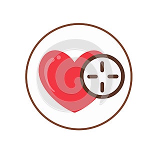 Heart design vector illustration medical info badge