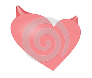 Heart with devil`s horns