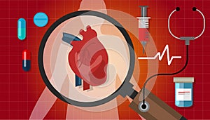 Heart disease attack human health cardiology cardiovascular icon photo