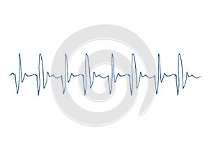 Heart disease cardiogram. Heartbeat line. Cardiogram. Electrocardiogram. Ecg line. Heart pulse monitor with signal