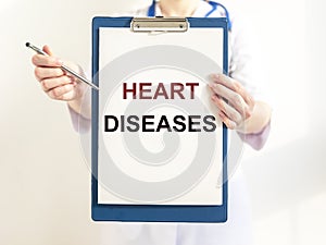 Heart disease concept, inscription about cardiovascular illness