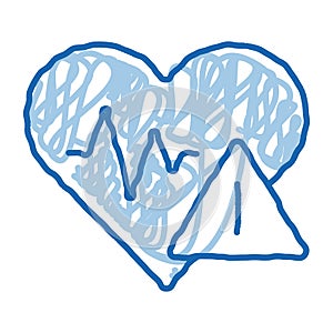 Heart Disease doodle icon hand drawn illustration