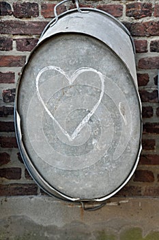 Heart drawen with chalk photo